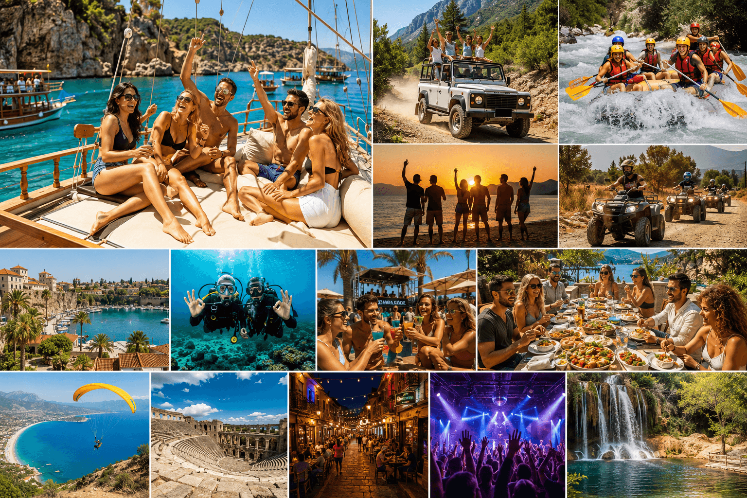 Aktivitäten in Antalya für eine Gruppe von Freunden